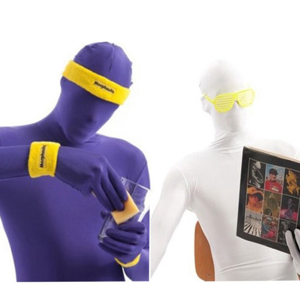 Morphsuits 3-piece Yellow Sweatband Costume Set with Sunglasses NWT